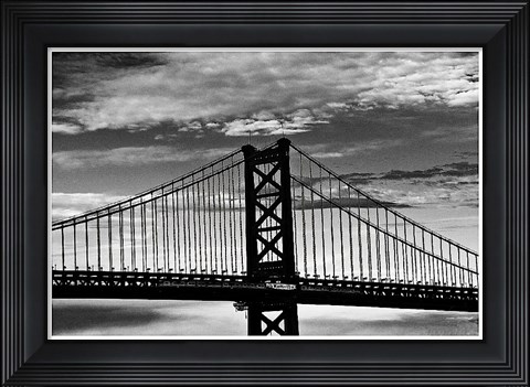 Framed Benjamin Franklin Bridge (b/w) Print