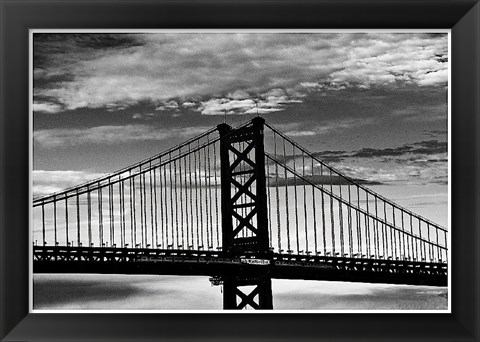 Framed Benjamin Franklin Bridge (b/w) Print