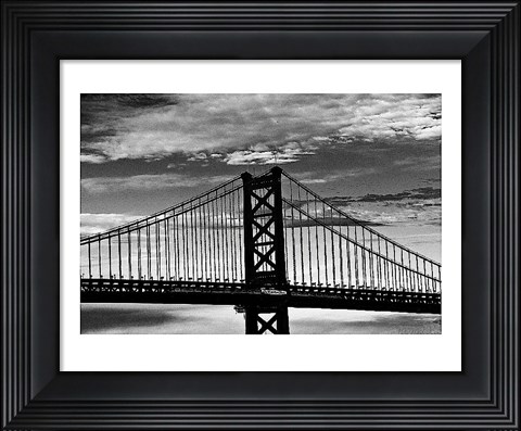 Framed Benjamin Franklin Bridge (b/w) Print