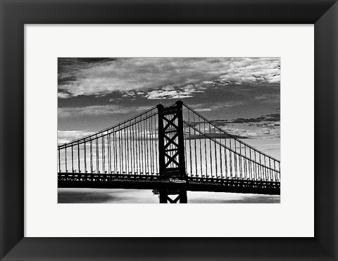 Framed Benjamin Franklin Bridge (b/w) Print