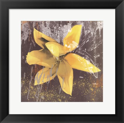 Framed Tulip Fresco (yellow) Print