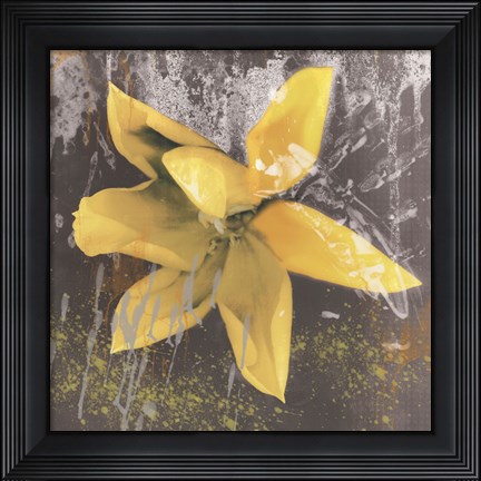Framed Tulip Fresco (yellow) Print