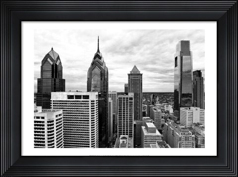 Framed Philly Skyline (b/w) Print