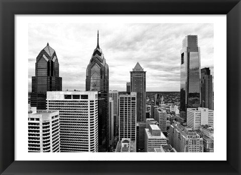 Framed Philly Skyline (b/w) Print