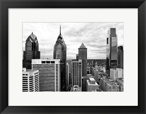 Framed Philly Skyline (b/w) Print