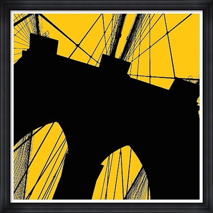 Framed Brooklyn Bridge (yellow) Print