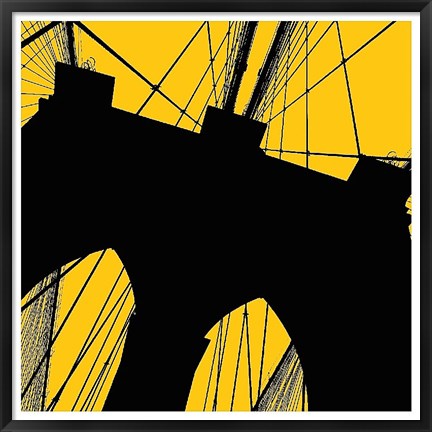 Framed Brooklyn Bridge (yellow) Print