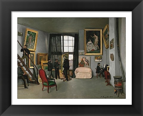 Framed Painter’s Atelier in the rue de la Condamine, 1870 Print