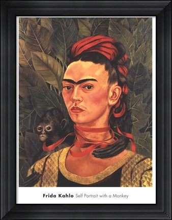 Framed Self Portrait with a Monkey, 1940 Print