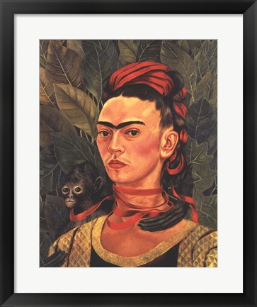 Framed Self Portrait with a Monkey, 1940 Print