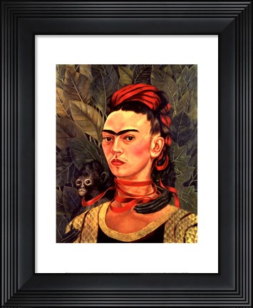 Framed Self Portrait with a Monkey, 1940 Print