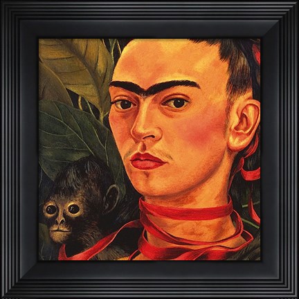 Framed Self Portrait with a Monkey, 1940 (detail) Print