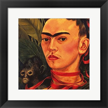 Framed Self Portrait with a Monkey, 1940 (detail) Print