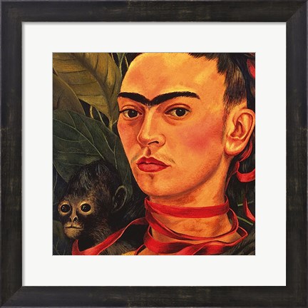 Framed Self Portrait with a Monkey, 1940 (detail) Print