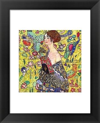 Framed Lady with Fan Print