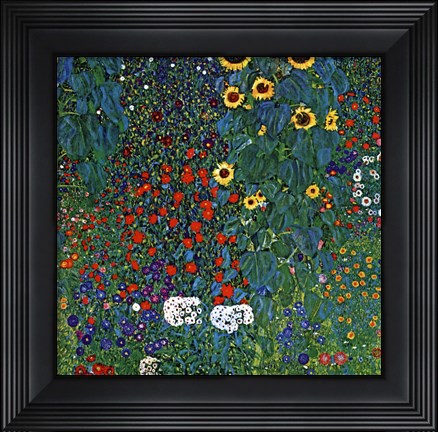 Framed Farm Garden with Sunflowers, around 1905/1906 Print