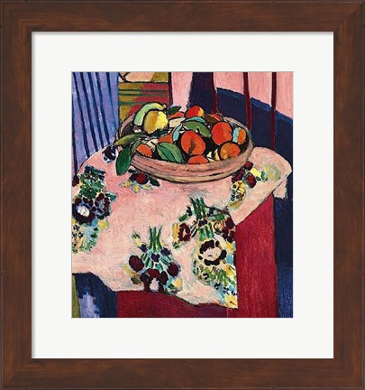 Framed Basket with Oranges Print