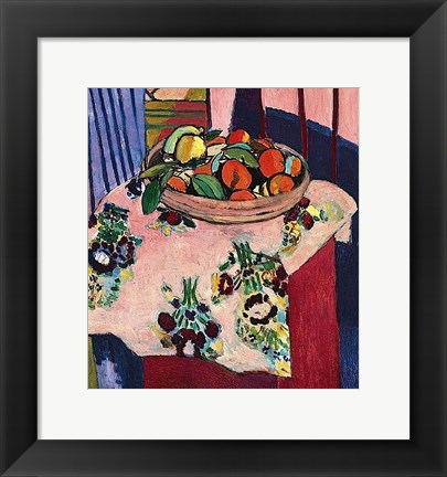 Framed Basket with Oranges Print