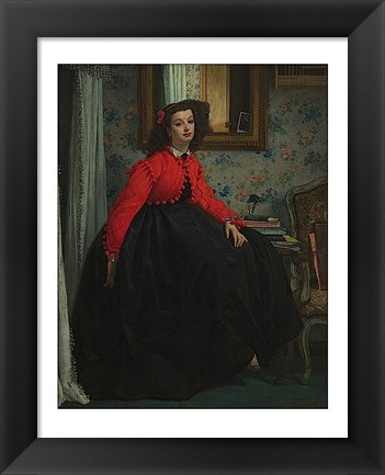 Framed Portrait of Mademoiselle, called Girl with Red Vest, February 1864 Print