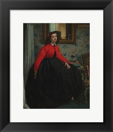 Framed Portrait of Mademoiselle, called Girl with Red Vest, February 1864 Print