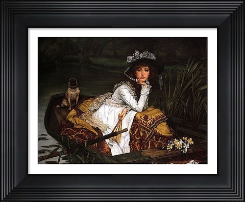 Framed Lady in a Boat Print