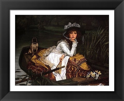 Framed Lady in a Boat Print