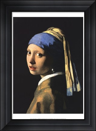 Framed Girl with a Pearl Earring Print