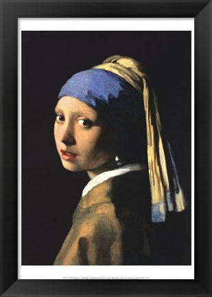 Framed Girl with a Pearl Earring Print