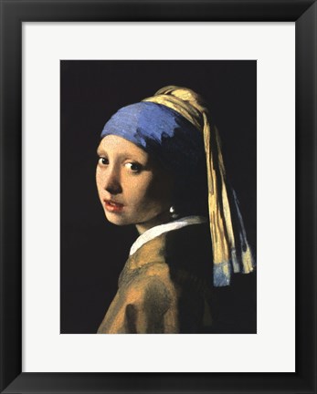 Framed Girl with a Pearl Earring Print