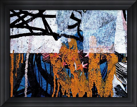 Framed Blue Orange Layers 1 Print