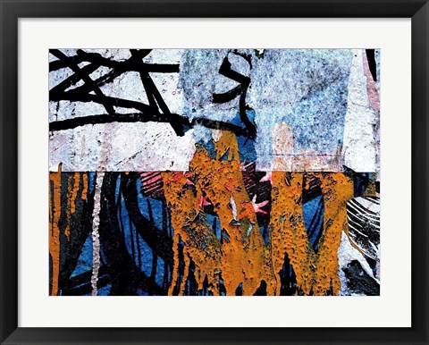 Framed Blue Orange Layers 1 Print