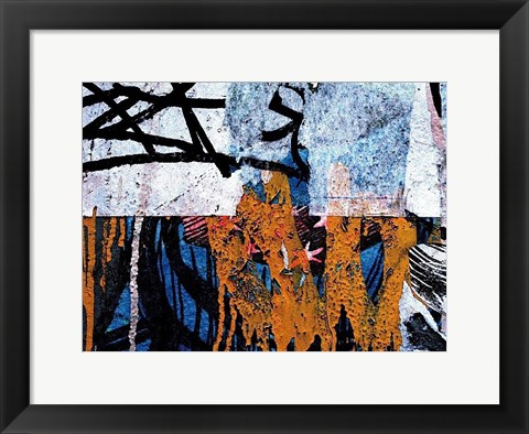 Framed Blue Orange Layers 1 Print