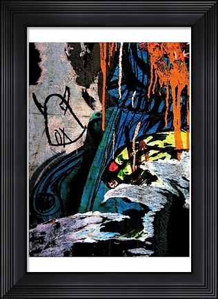 Framed Blue Orange Layers 2 Print