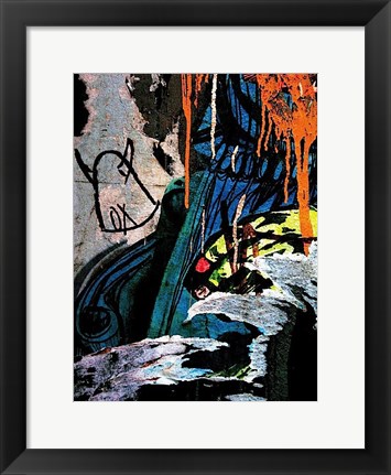 Framed Blue Orange Layers 2 Print