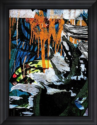 Framed Blue Orange Layers 3 Print