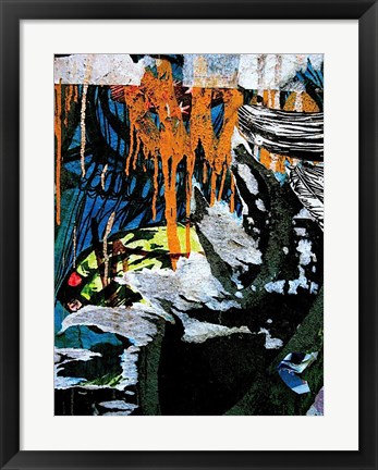 Framed Blue Orange Layers 3 Print