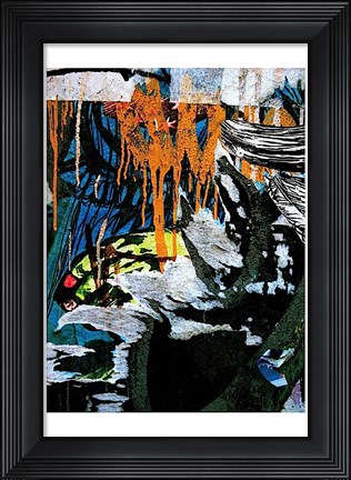 Framed Blue Orange Layers 3 Print