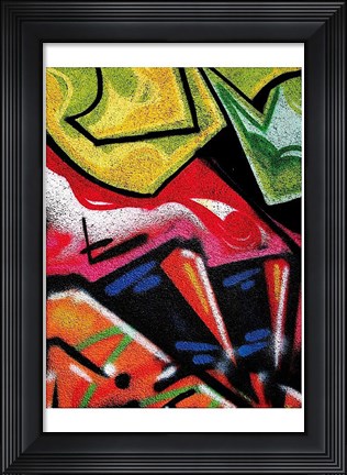 Framed Colorful Graffiti (detail Print