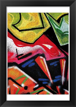 Framed Colorful Graffiti (detail Print