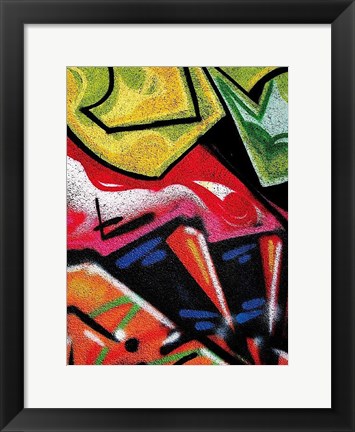 Framed Colorful Graffiti (detail Print