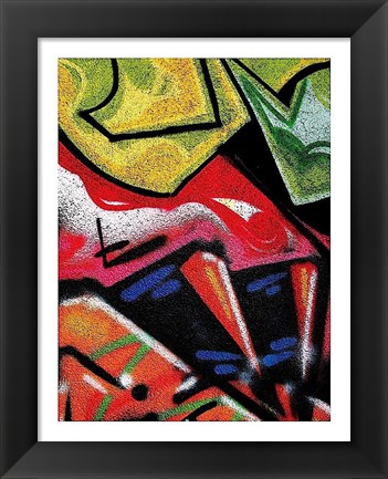 Framed Colorful Graffiti (detail Print