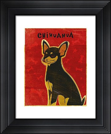 Framed Chihuahua (black and tan) Print