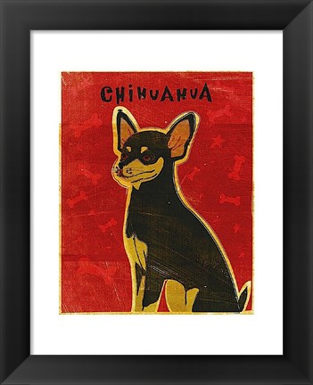 Framed Chihuahua (black and tan) Print