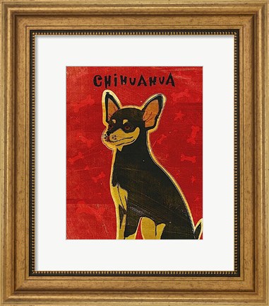 Framed Chihuahua (black and tan) Print
