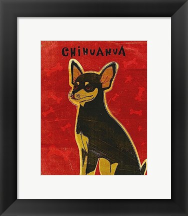 Framed Chihuahua (black and tan) Print