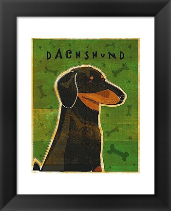 Framed Dachshund (black and tan) Print