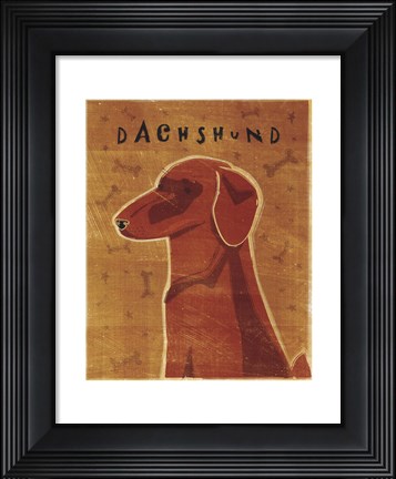 Framed Dachshund (red) Print