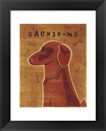 Framed Dachshund (red) Print