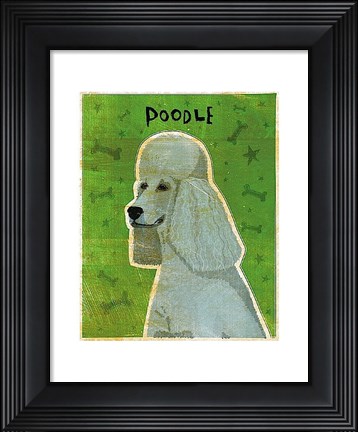Framed Poodle (grey) Print