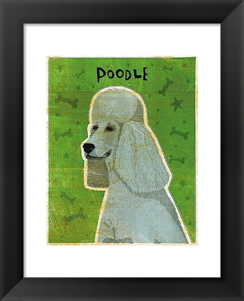 Framed Poodle (grey) Print